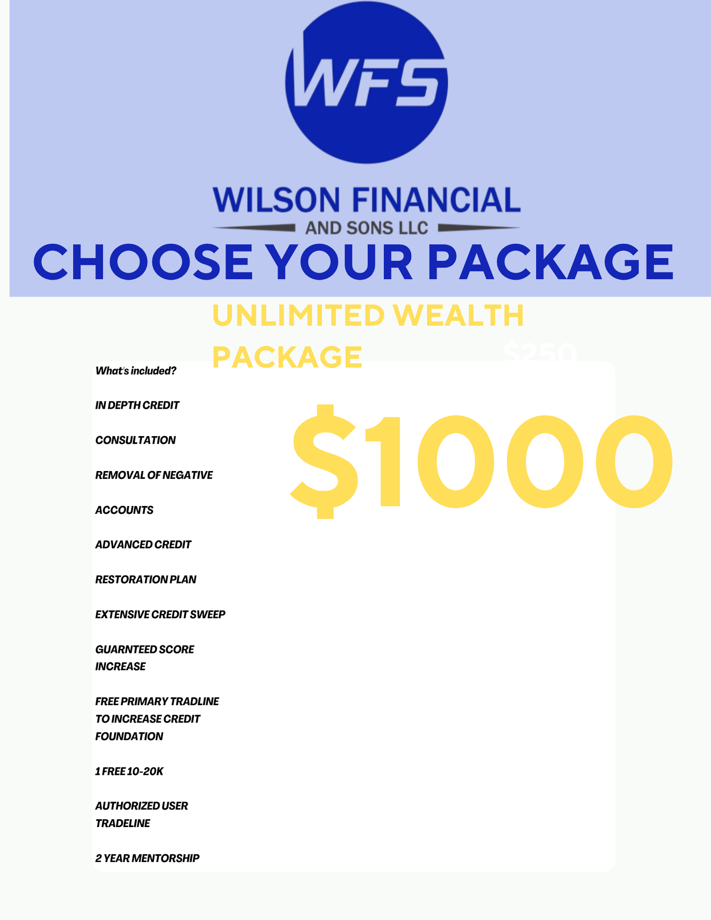UNLIMITED WEALTH PACKAGE
